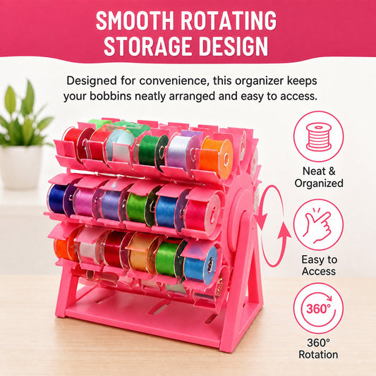 ๐ฅ Last Day 49% OFF - ๐งต 360ยฐ Rotating Bobbin Organizer โ Holds 60 A-Size Bobbins