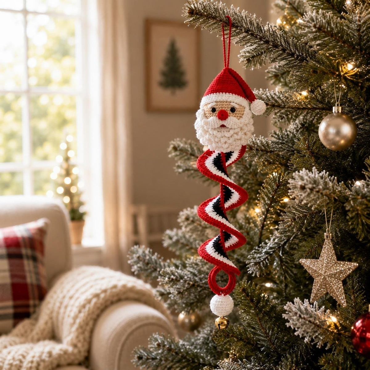 ⏰Last day Promotion 🔥-🎅🌲Crochet Snowman Spiral Oranment DIY Kit