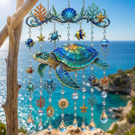 🔥 Last Day 49% OFF – 🐋Ocean Themed Wind Chime - Coastal Garden Decor Ocean Breeze Hanging Ornament✨