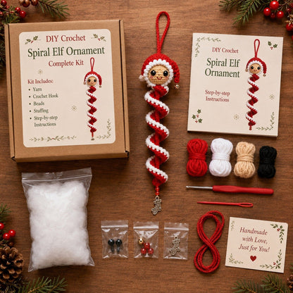 ⏰Last day Promotion 🔥-🎅🌲Crochet Snowman Spiral Oranment DIY Kit