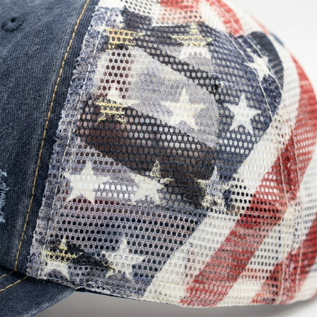 ✨ American Flag Ponytail Embroidered Hat Adjustable Summer Cap 🧢🔥
