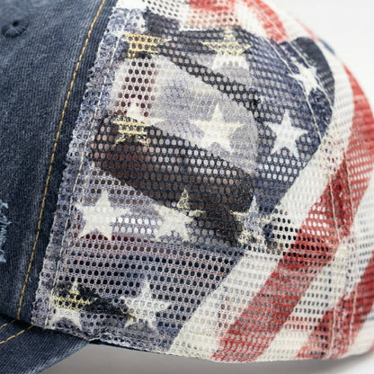 ✨ American Flag Ponytail Embroidered Hat Adjustable Summer Cap 🧢🔥