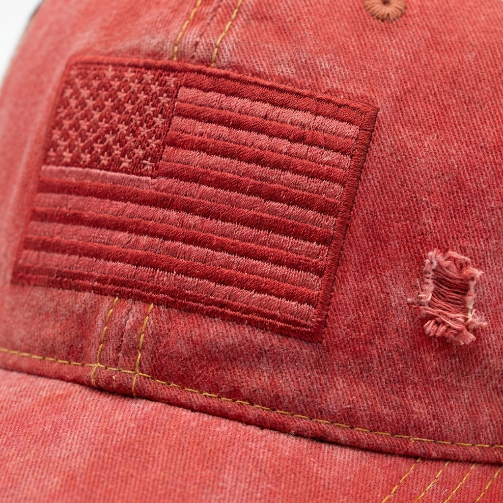 ✨ American Flag Ponytail Embroidered Hat Adjustable Summer Cap 🧢🔥