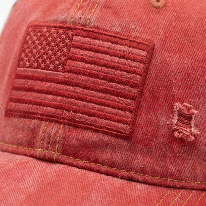 ✨ American Flag Ponytail Embroidered Hat Adjustable Summer Cap 🧢🔥