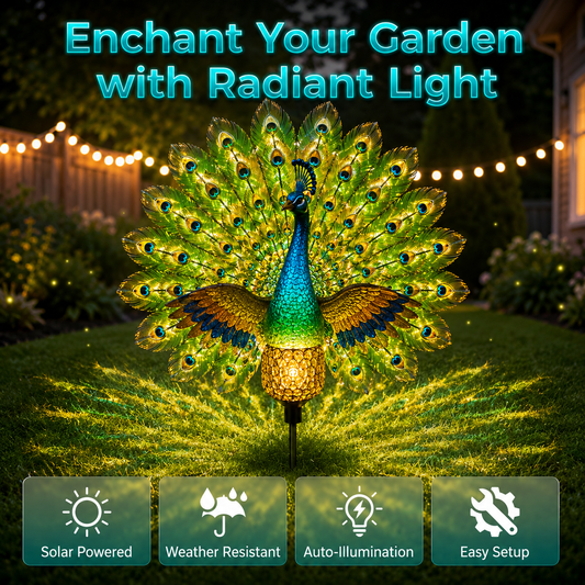 ⏰Last day Promotion 🔥-🦚 Animated Solar Peacock Garden Sculpture