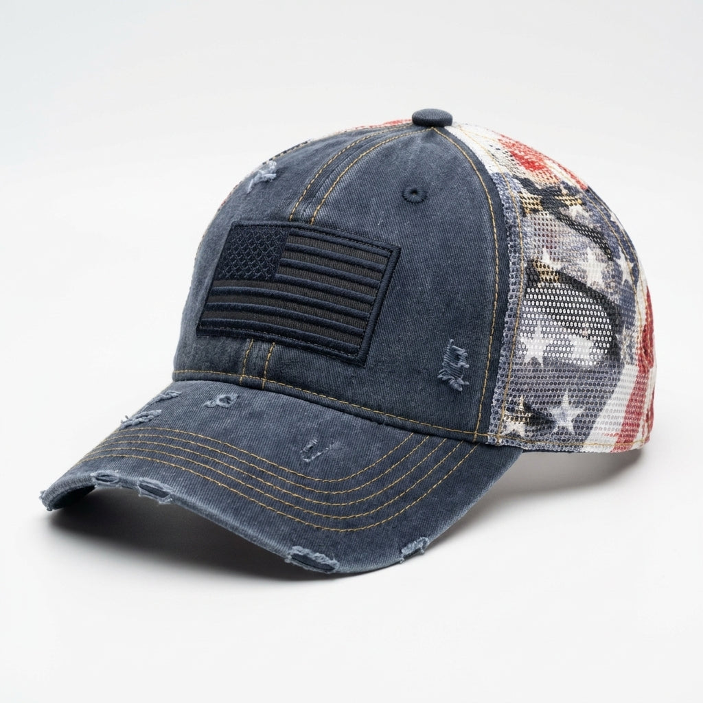 ✨ American Flag Ponytail Embroidered Hat Adjustable Summer Cap 🧢🔥