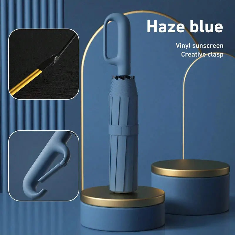 Portable Automatic Folding Umbrella-Windproof Waterproof with Loop Buckle