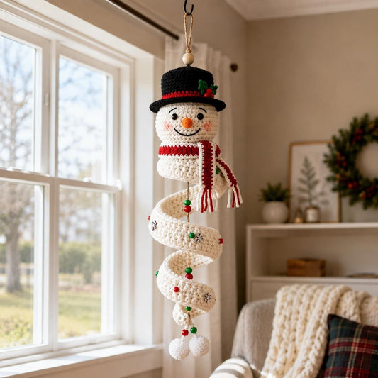 ⏰Last day Promotion 🔥-🎅🌲Crochet Snowman Spiral Oranment DIY Kit